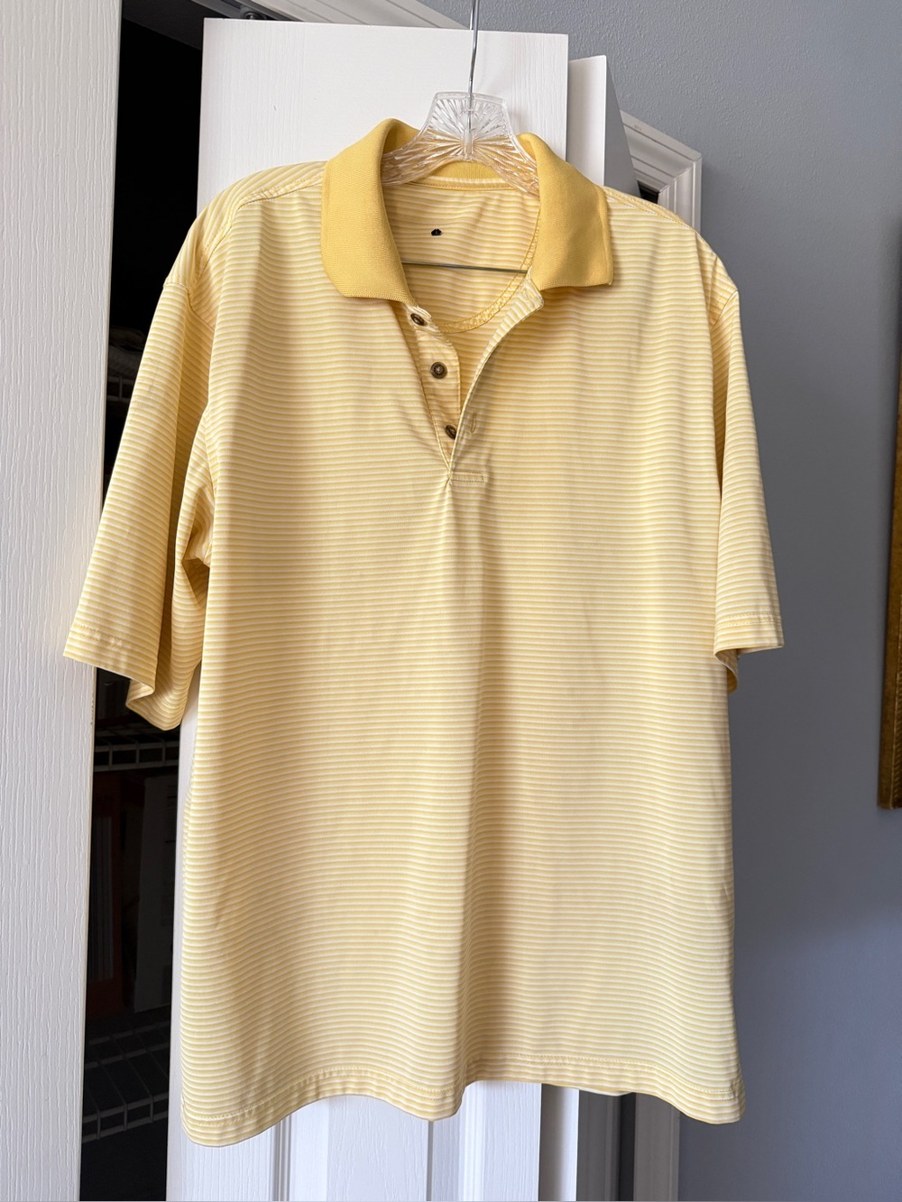 Ralph Lauren Yellow and White Striped Polo Knit